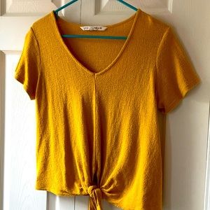Chartreuse short sleeve blouse